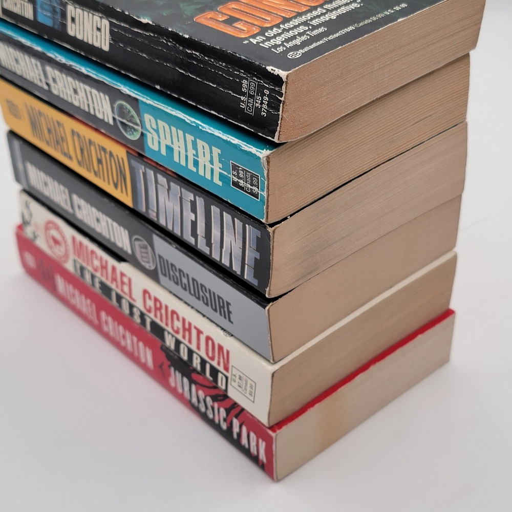 Michael Crichton Book Lot 6 Paperbacks Jurassic Park Sphere Congo Good - Picture 9 of 16